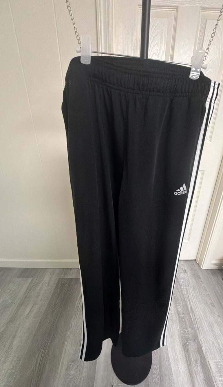Adidas Men's Black 3-Stripe Athletic Track Pants Size XL